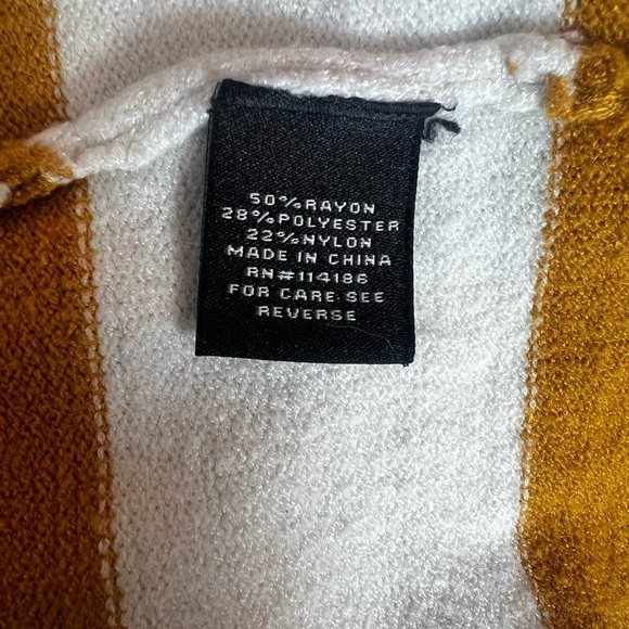 VERME AMI Striped Open-Front Cardigan Sweater - Brown and Beige/size M - Picture 10 of 10